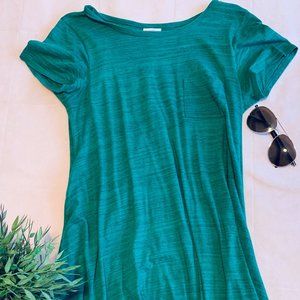 Green Knee Length Mini Dress